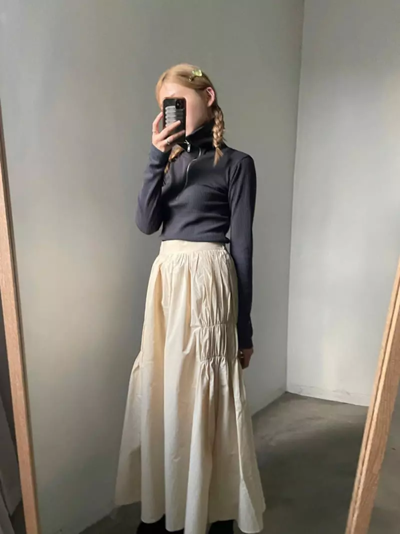Buckle - Korean Women Fashion - #shopsmall - Shirring Skirt - 9