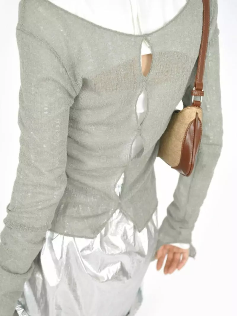 Buckle - Korean Women Fashion - #shopsmall - Wave Knit Tee - 2
