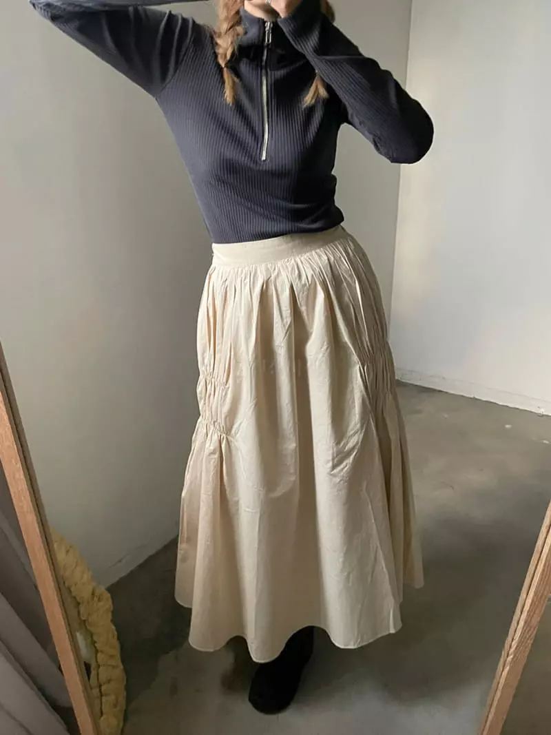 Buckle - Korean Women Fashion - #thatsdarling - Shirring Skirt - 10