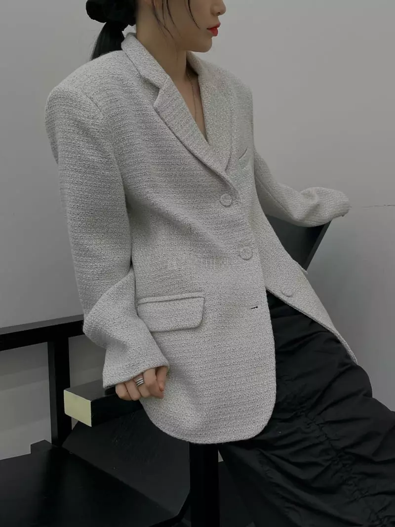 Buckle - Korean Women Fashion - #thelittlethings - Check Twid Jacket
