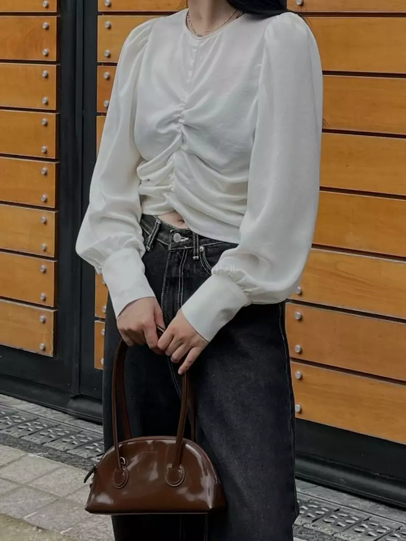 Buckle - Korean Women Fashion - #vintageinspired - Mos Blouse - 10