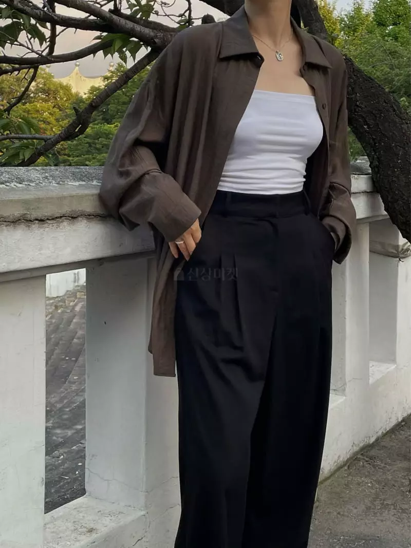 Buckle - Korean Women Fashion - #vintageinspired - See Through Shirt
