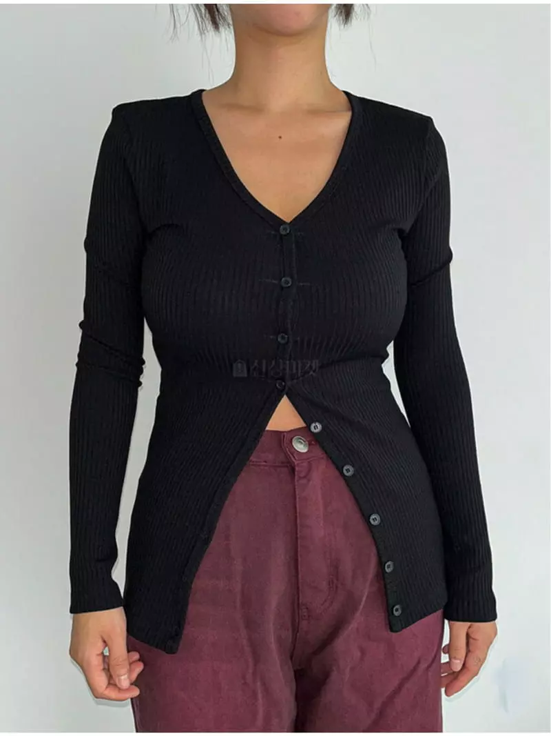 Buckle - Korean Women Fashion - #womensfashion - Rib Midi Cardigan - 11