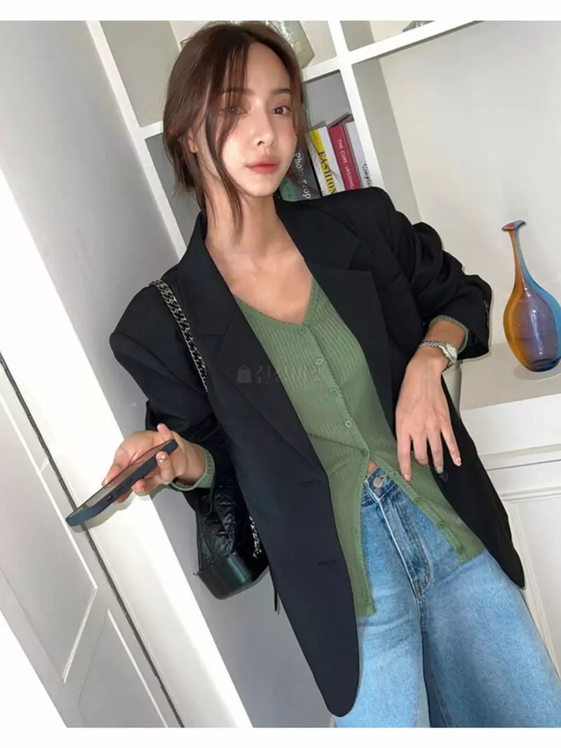 Buckle - Korean Women Fashion - #womensfashion - Rib Midi Cardigan - 5