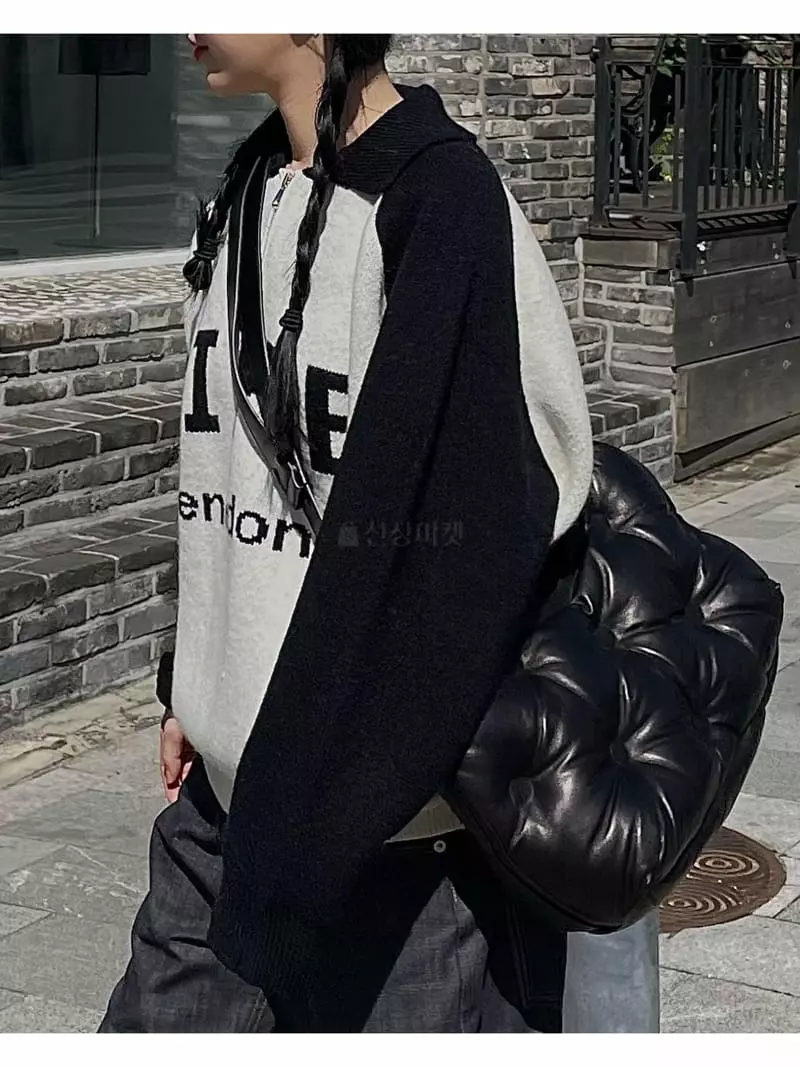 Buckle - Korean Women Fashion - #momslook - Like Half Zip-up Knit Tee - 4