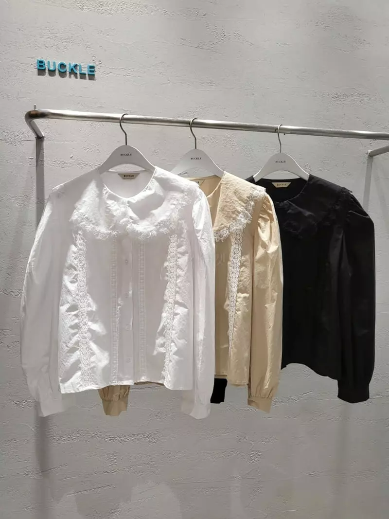 Buckle - Korean Women Fashion - #womensfashion - Lace Collar Blouse