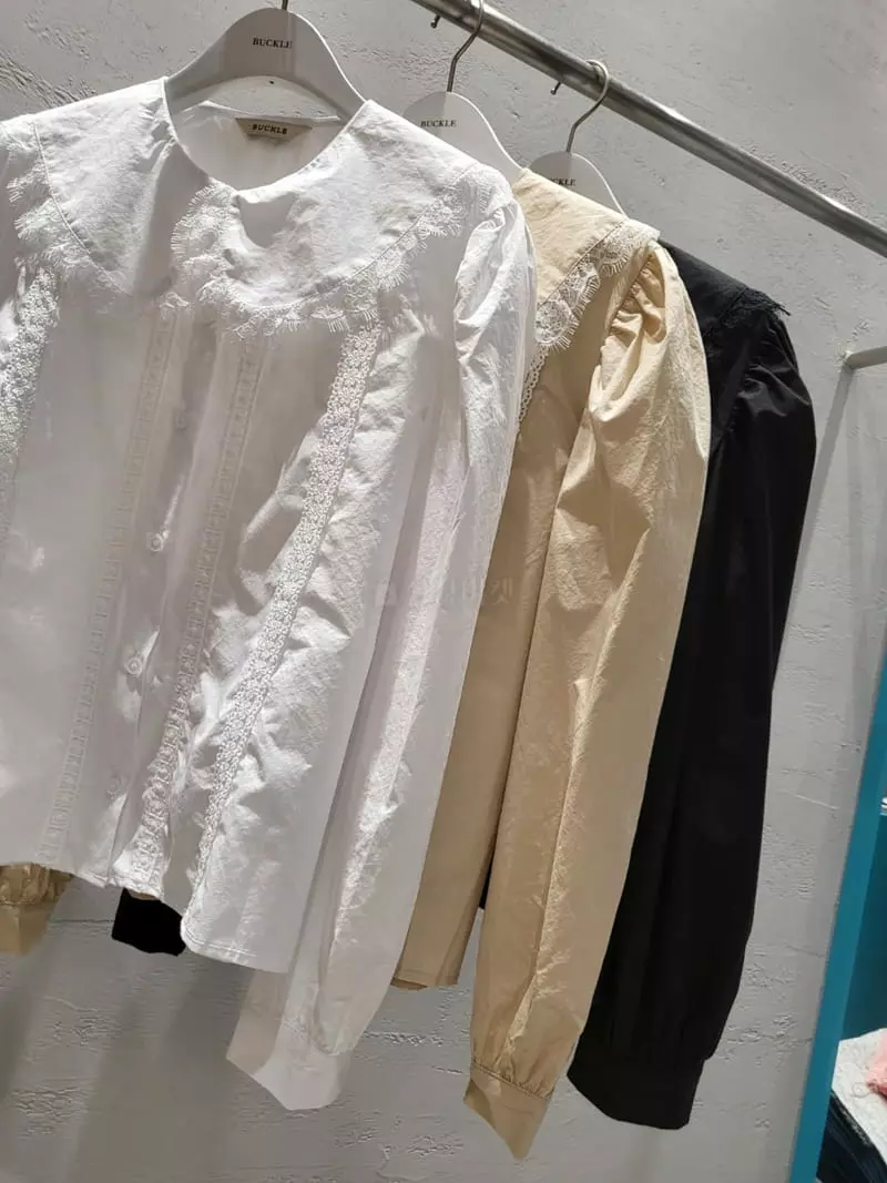 Buckle - Korean Women Fashion - #womensfashion - Lace Collar Blouse - 3