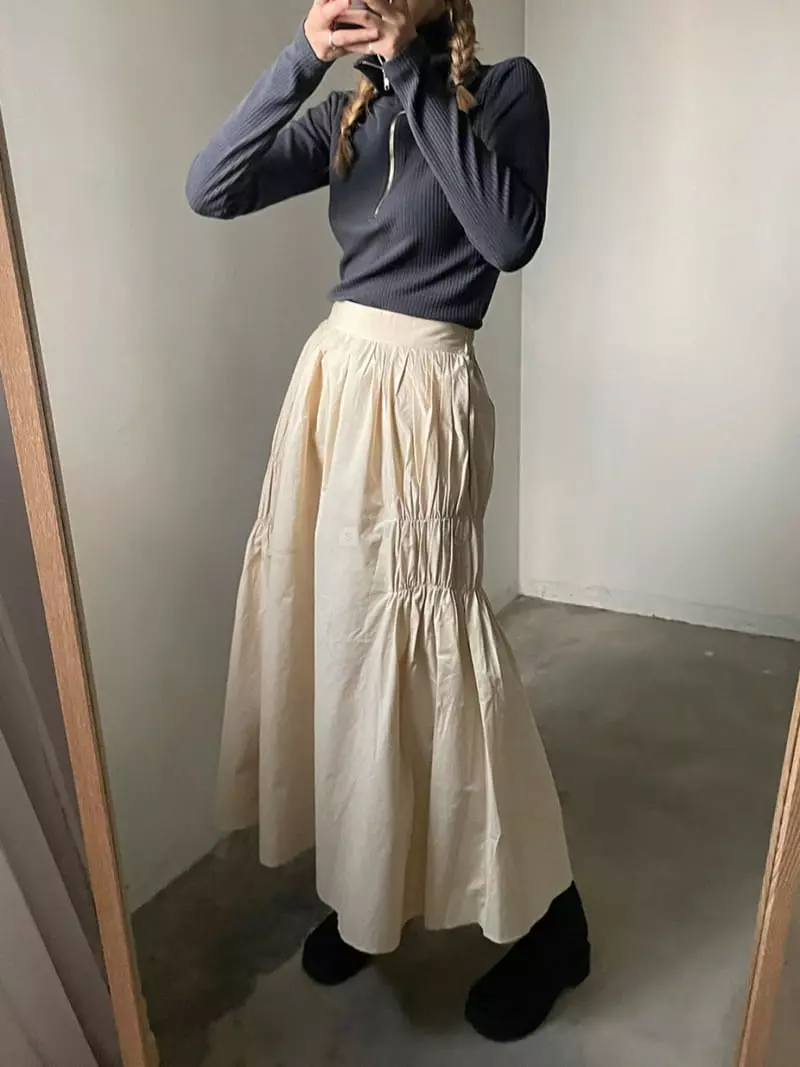 Buckle - Korean Women Fashion - #womensfashion - Shirring Skirt - 3