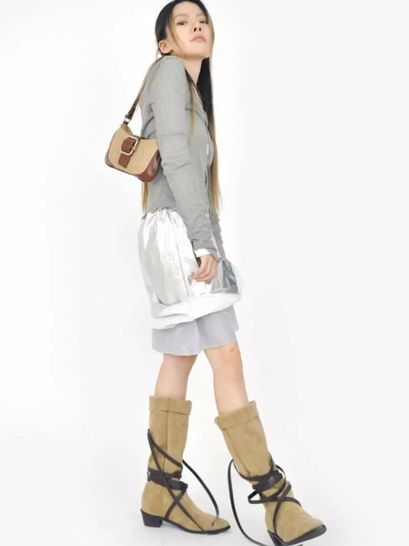 Buckle - Korean Women Fashion - #womensfashion - Wave Knit Tee - 8