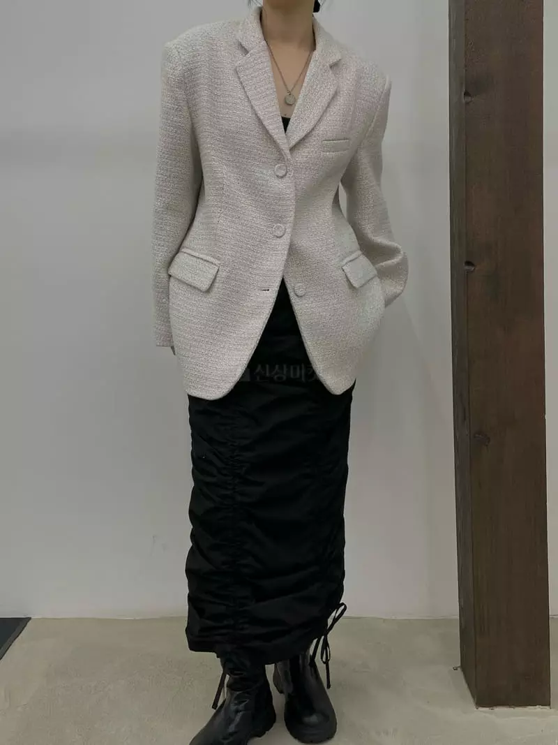 Buckle - Korean Women Fashion - #womensfashion - Check Twid Jacket - 3