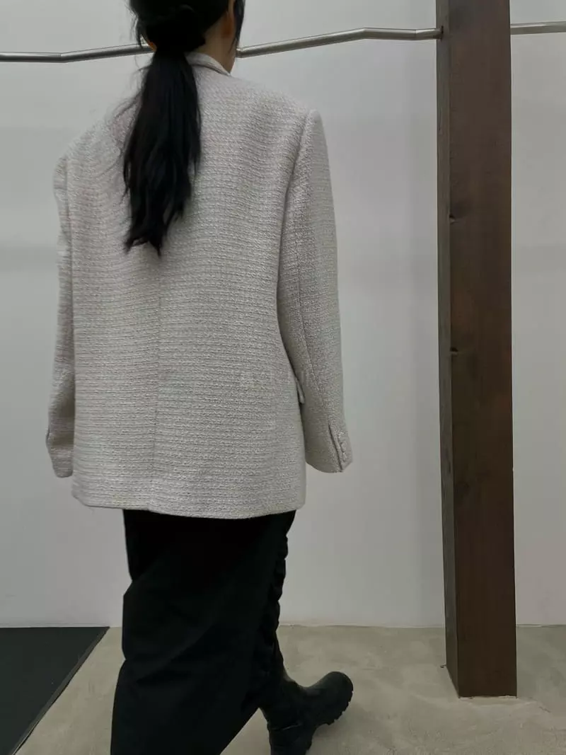 Buckle - Korean Women Fashion - #womensfashion - Check Twid Jacket - 5