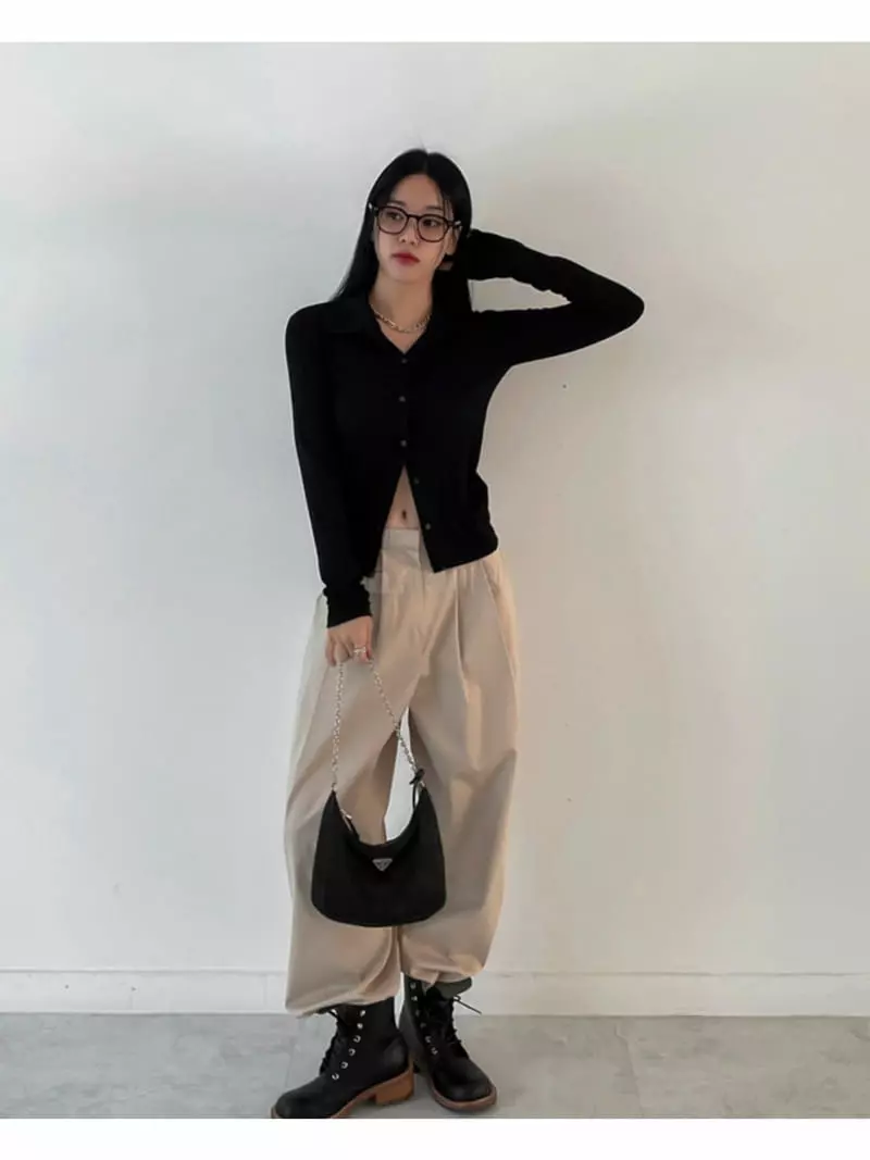 Buckle - Korean Women Fashion - #womensfashion - Two Tuck Pants - 7