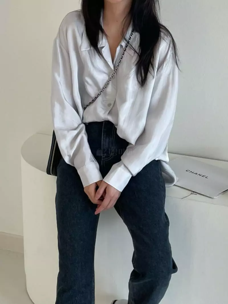 Charlotte - Korean Women Fashion - #momslook - Shatin Blouse - 3