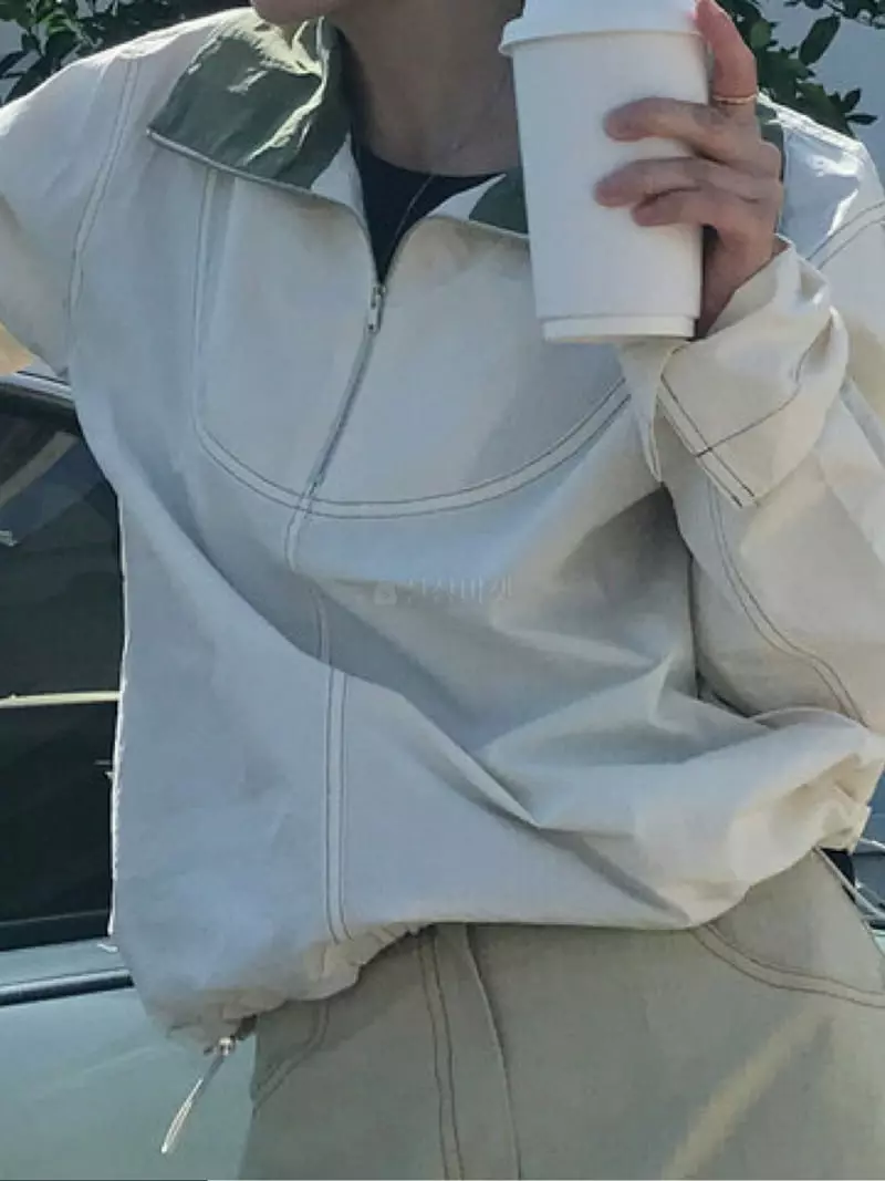 Charlotte - Korean Women Fashion - #momslook - Half Zip-up Shirt - 2
