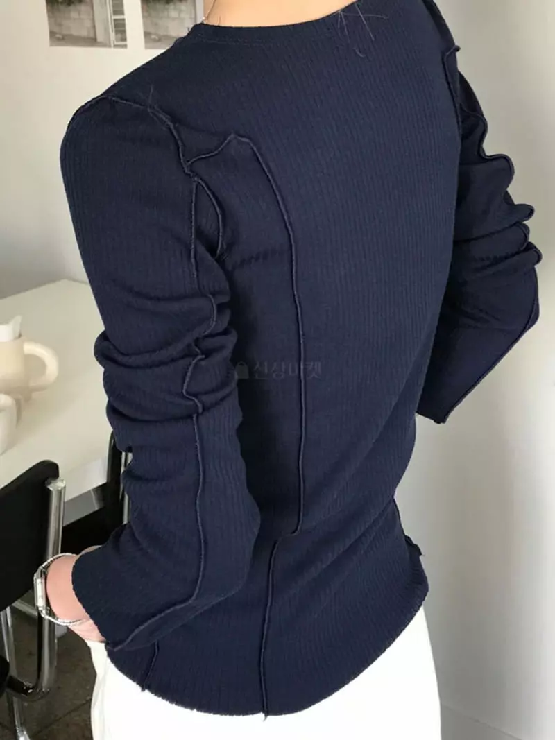Charlotte - Korean Women Fashion - #momslook - Rib Terry Tee