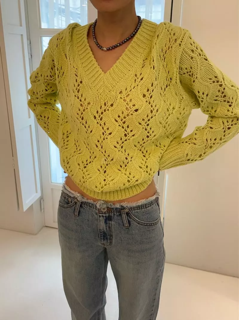 Charlotte - Korean Women Fashion - #pursuepretty - Arc V Knit Tee - 5