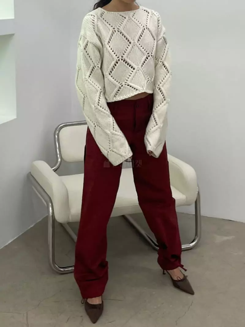 Charlotte - Korean Women Fashion - #romanticstyle - Nerry Crop Knit Tee - 6