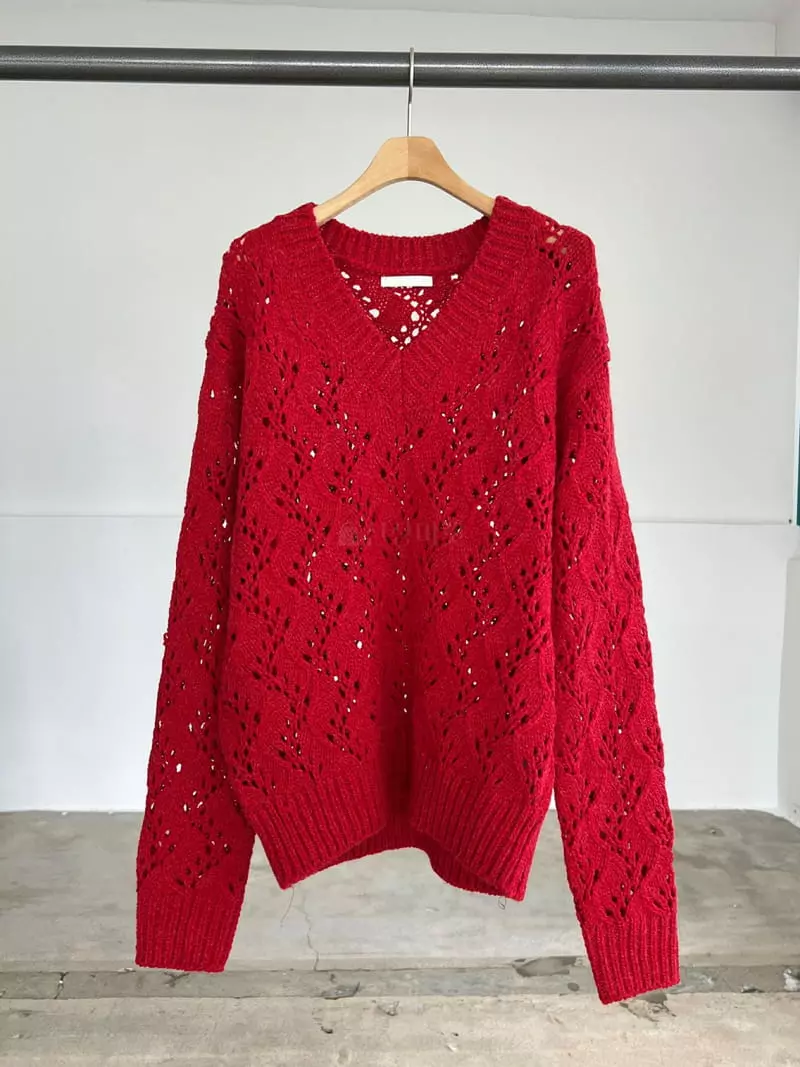 Charlotte - Korean Women Fashion - #shopsmall - Arc V Knit Tee - 8