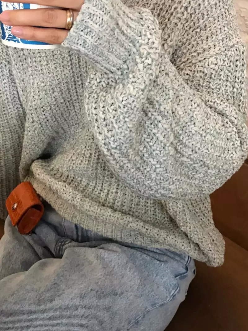 Charlotte - Korean Women Fashion - #thelittlethings - Loose Fit Hazzi Knit Tee - 5