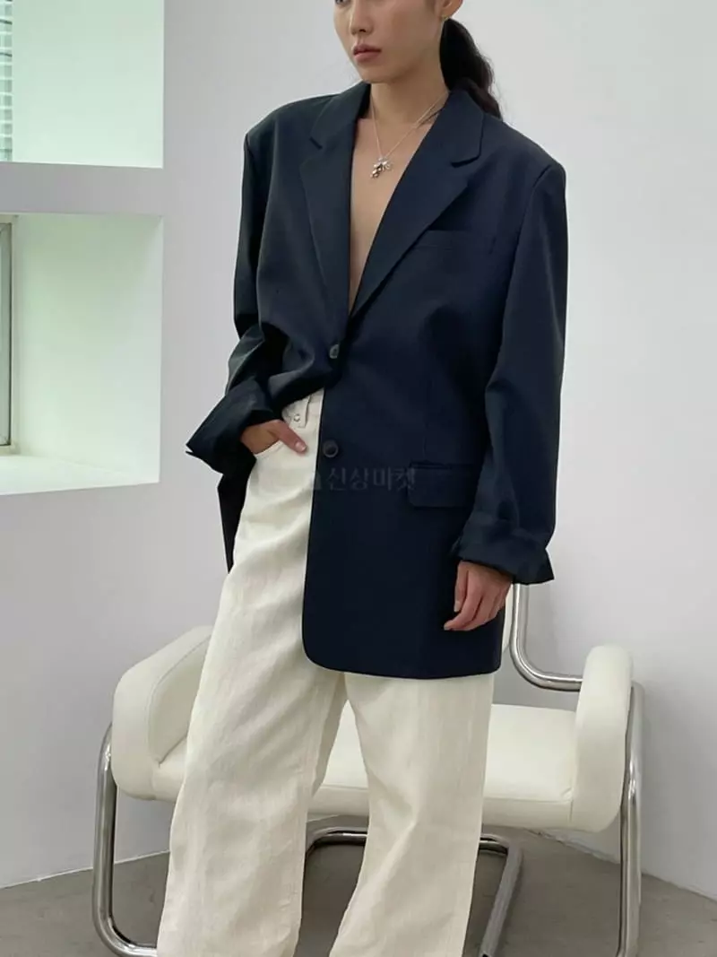 Charlotte - Korean Women Fashion - #vintageinspired - Boxy Over Jacket - 3