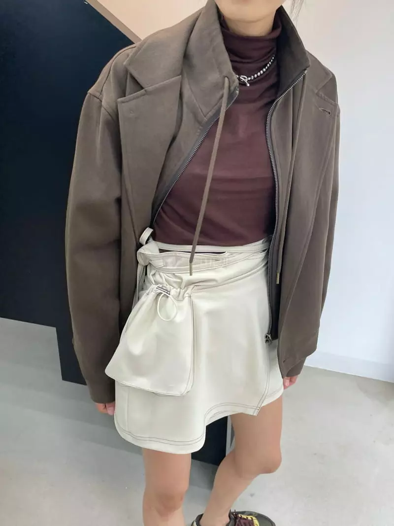 Charlotte - Korean Women Fashion - #vintagekidsstyle - Stitch Wrap Skirt - 2