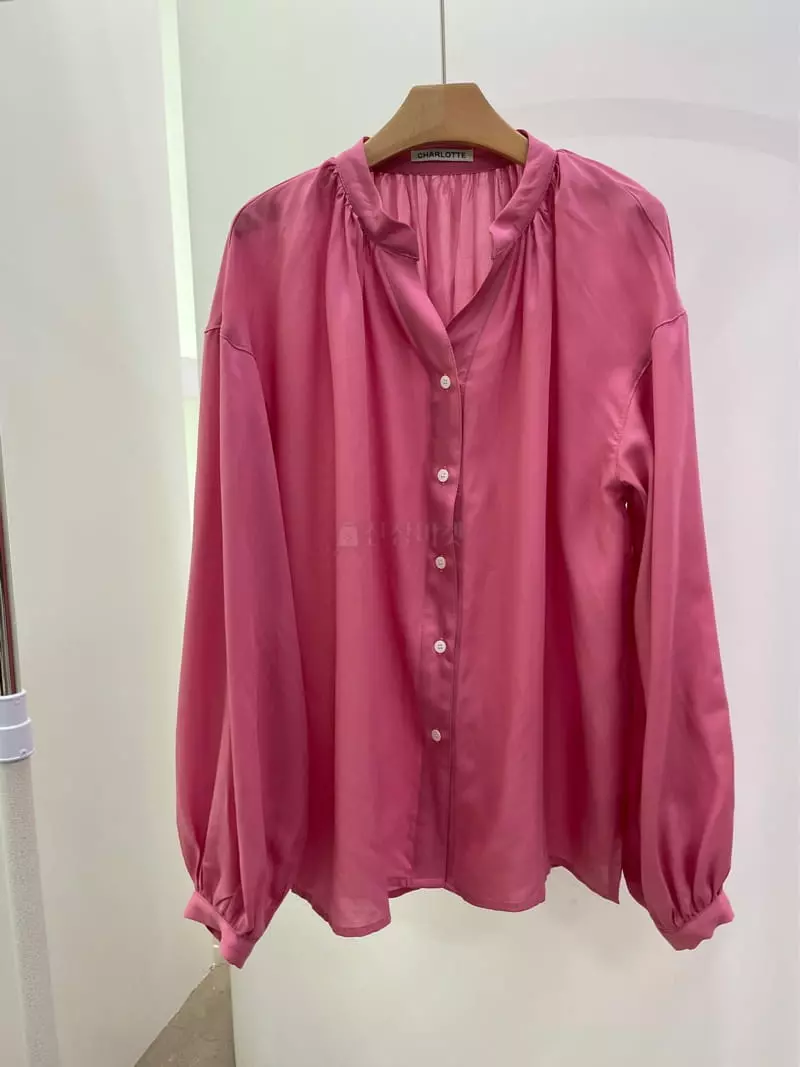 Charlotte - Korean Women Fashion - #womensfashion - V Neck Shirring Blouse - 2