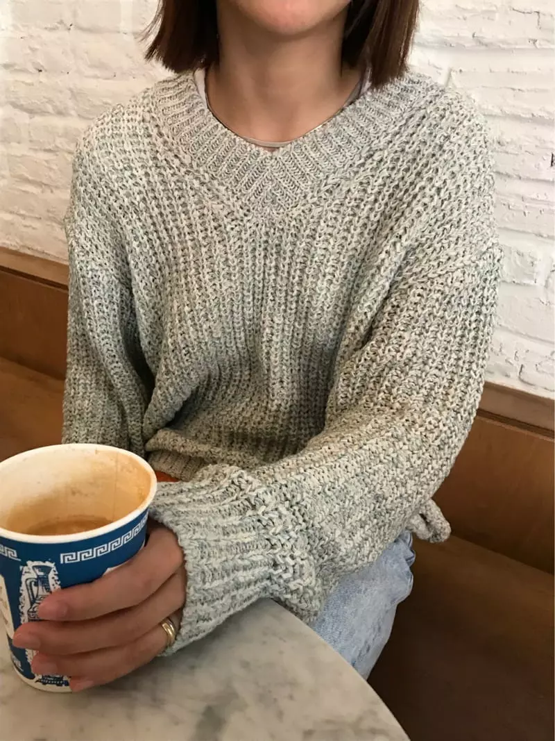 Charlotte - Korean Women Fashion - #womensfashion - V Neck Knit Tee - 7