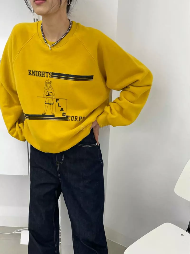 Charlotte - Korean Women Fashion - #momslook - Fleece Flag Sweatshirt - 4