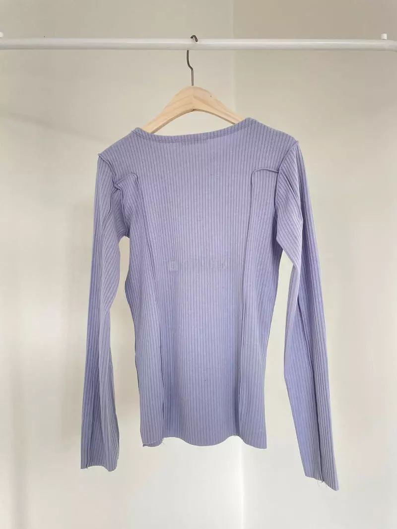 Charlotte - Korean Women Fashion - #momslook - Rib Terry Tee - 4