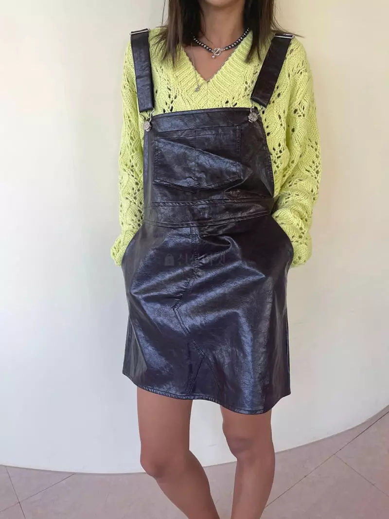 Charlotte - Korean Women Fashion - #womensfashion - Crack Dungarees Skirt - 5