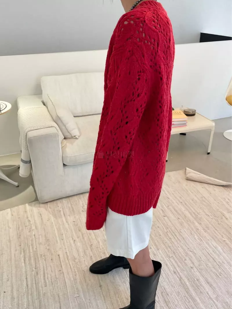 Charlotte - Korean Women Fashion - #womensfashion - Arc V Knit Tee - 12