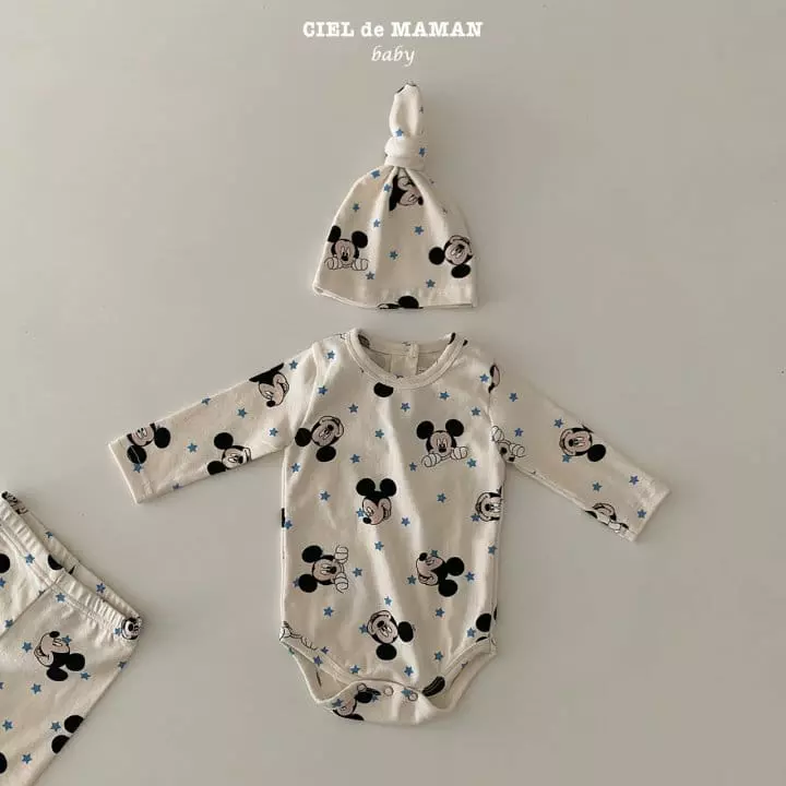 Ciel De Maman - Korean Baby Fashion - #babyoutfit - Star Mickey Bodysuit - 2