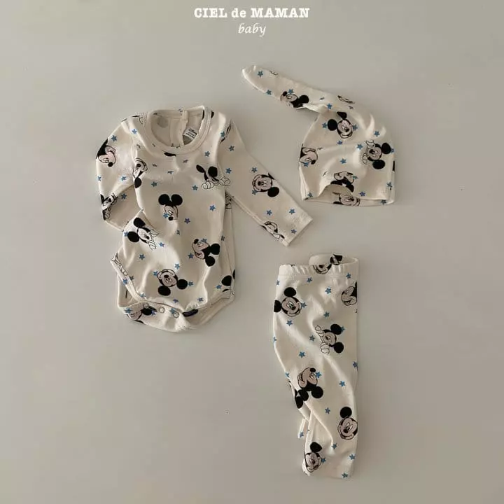 Ciel De Maman - Korean Baby Fashion - #babyoutfit - Star Mickey Bodysuit - 4