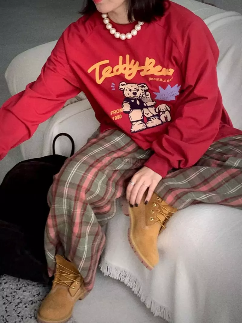 Clode - Korean Women Fashion - #restrostyle - Teddy Bear Tee - 4