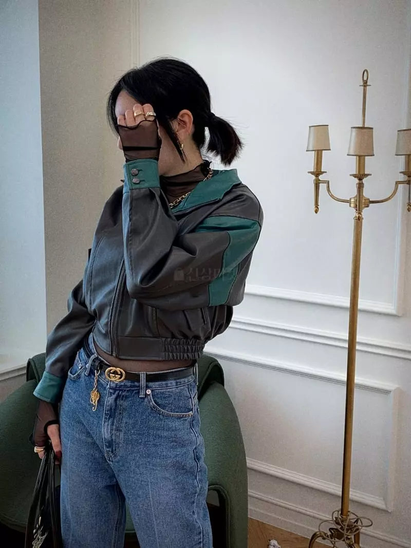 Clode - Korean Women Fashion - #womensfashion - Leather Color Jumper - 2
