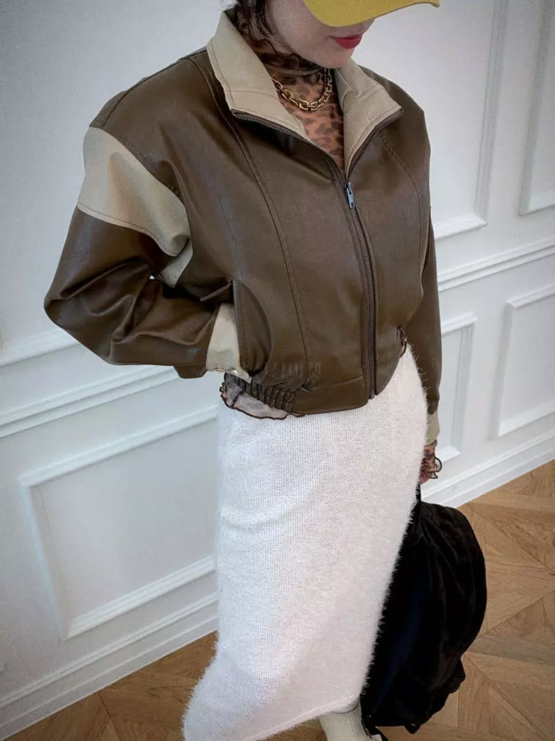 Clode - Korean Women Fashion - #womensfashion - Leather Color Jumper - 8