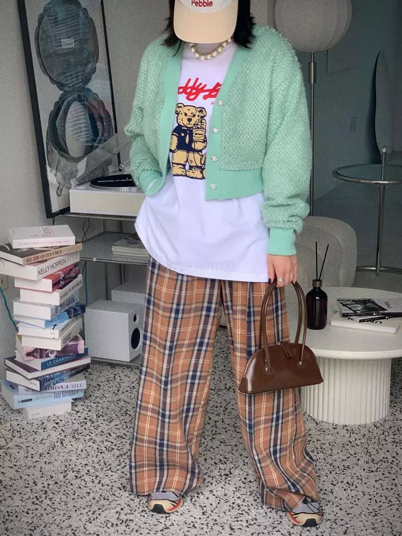 Clode - Korean Women Fashion - #womensfashion - Fleece Check Pants