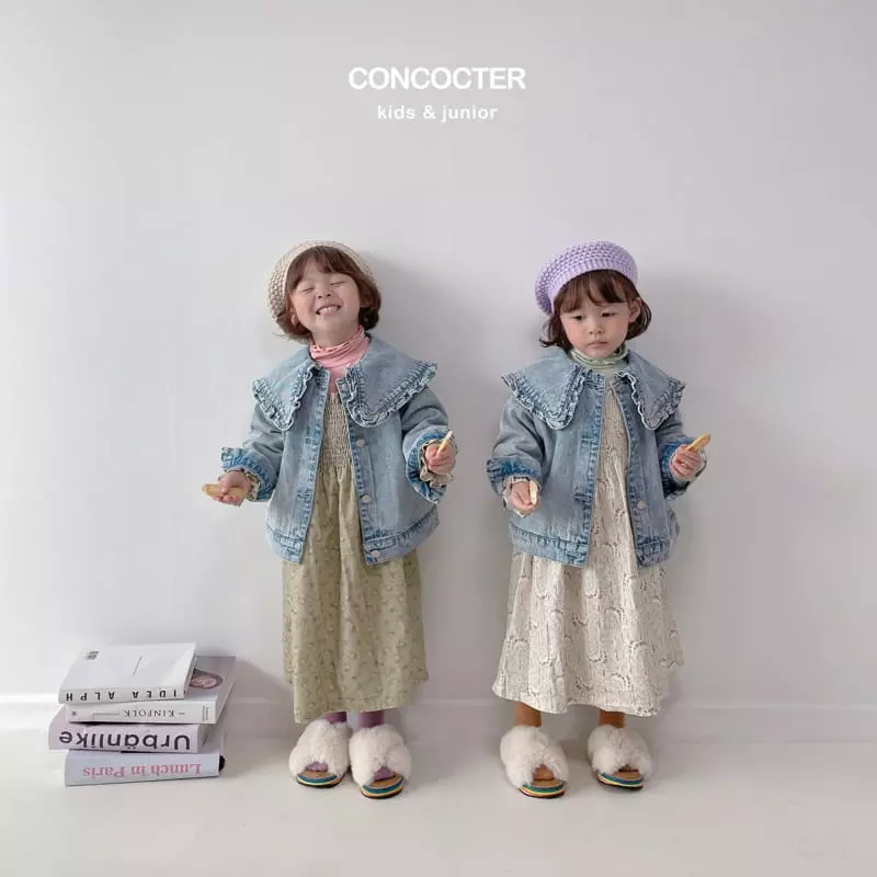 Concocter - Korean Children Fashion - #childrensboutique - Denim Frill Jacket