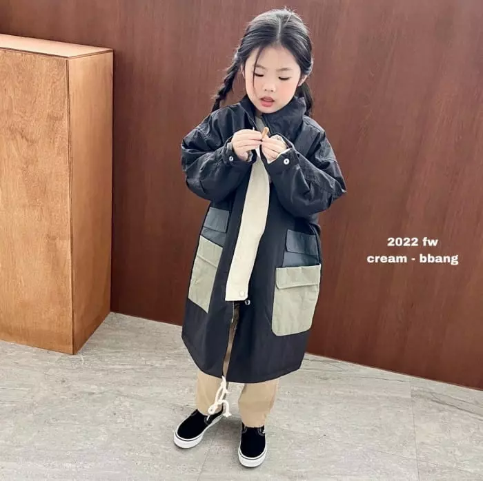 Cream Bbang - Korean Children Fashion - #kidzfashiontrend - Point Pocket Long Field Jacket - 4