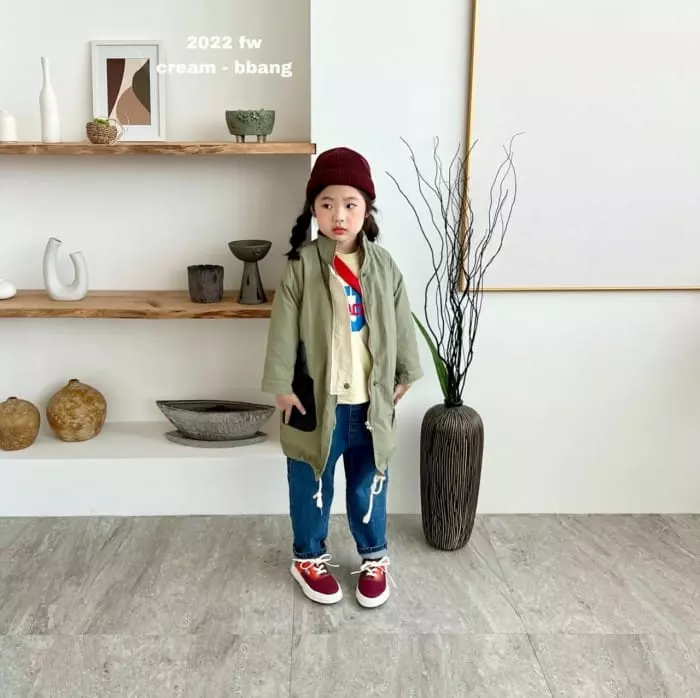 Cream Bbang - Korean Children Fashion - #childofig - Point Pocket Long Field Jacket - 12