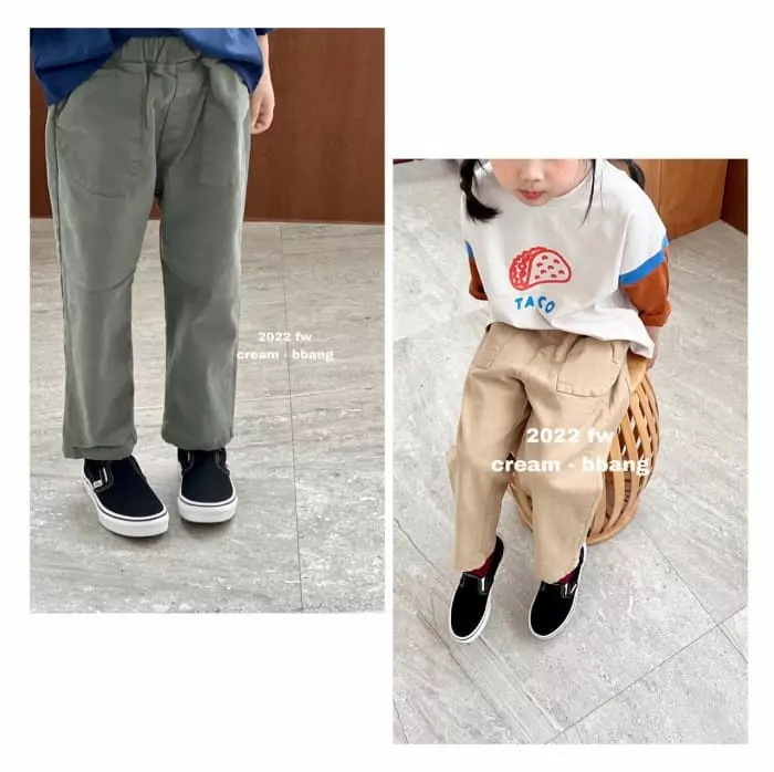 Cream Bbang - Korean Children Fashion - #discoveringself - Out Pocket Cotton Pants
