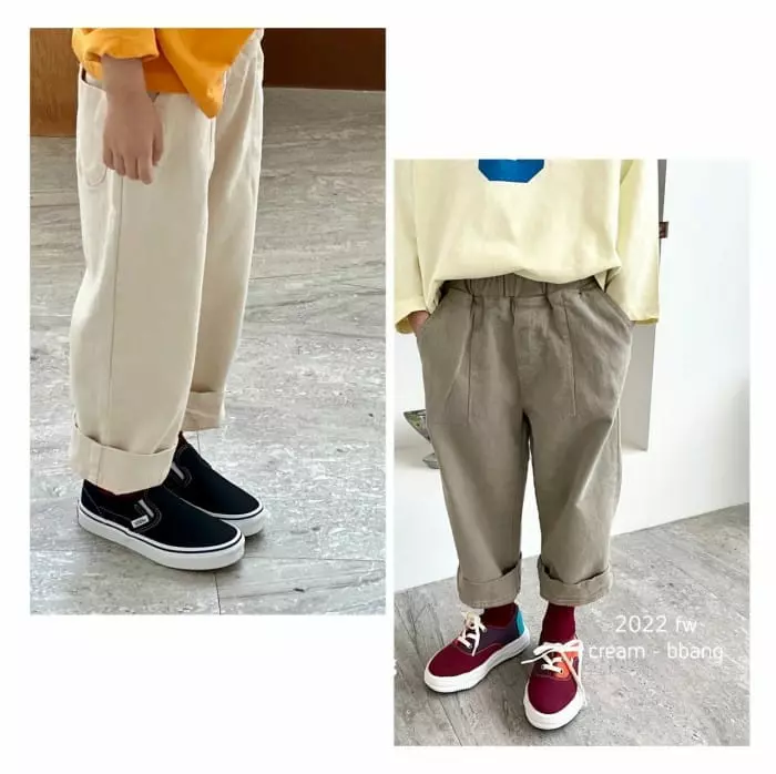 Cream Bbang - Korean Children Fashion - #fashionkids - Stitch Wrinkle Wide Pants