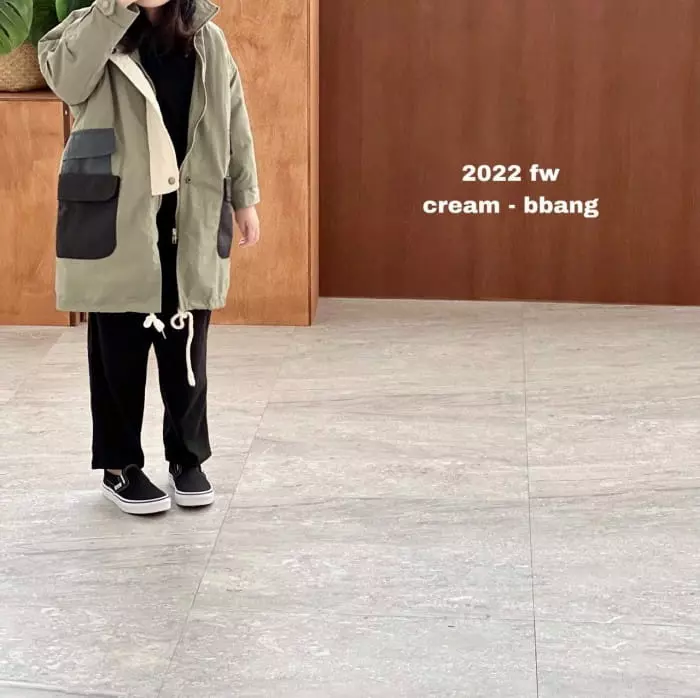 Cream Bbang - Korean Children Fashion - #kidsshorts - Point Pocket Long Field Jacket