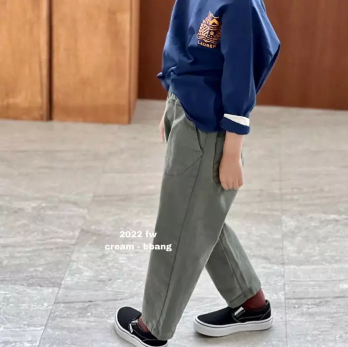 Cream Bbang - Korean Children Fashion - #kidsshorts - Out Pocket Cotton Pants - 4