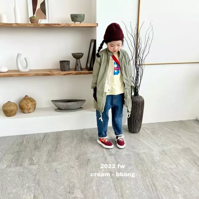 Cream Bbang - Korean Children Fashion - #kidzfashiontrend - Point Pocket Long Field Jacket - 3