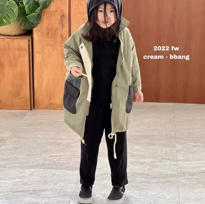 Cream Bbang - Korean Children Fashion - #littlefashionista - Point Pocket Long Field Jacket - 5