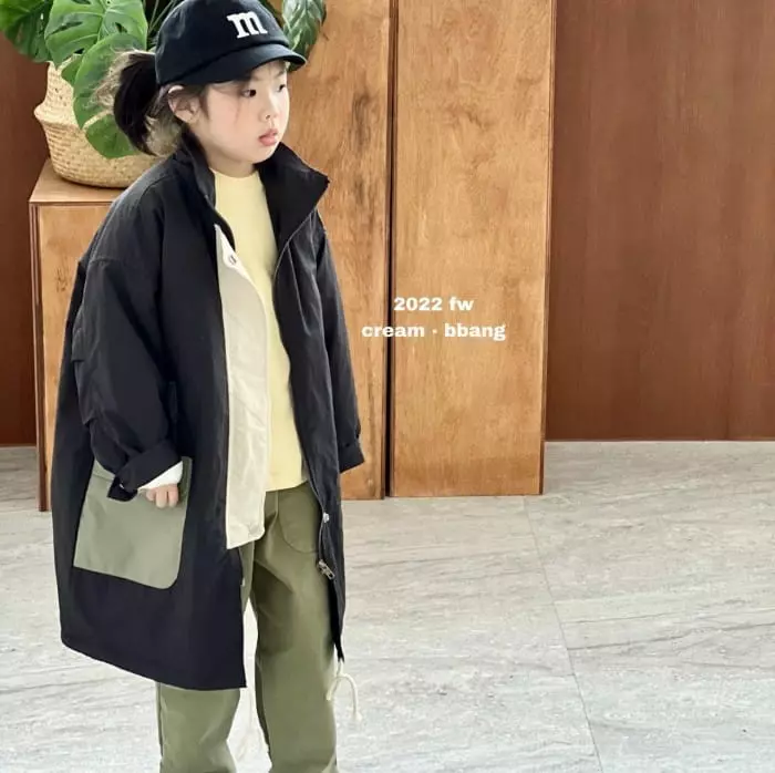 Cream Bbang - Korean Children Fashion - #magicofchildhood - Point Pocket Long Field Jacket - 6