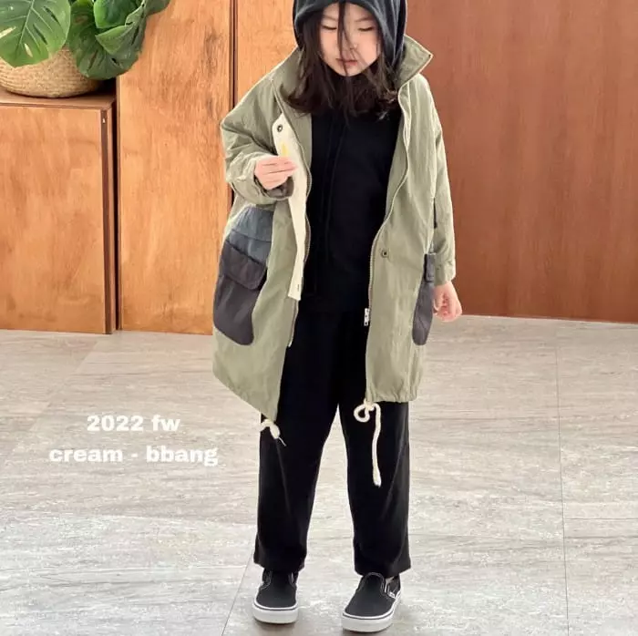 Cream Bbang - Korean Children Fashion - #minifashionista - Point Pocket Long Field Jacket - 7