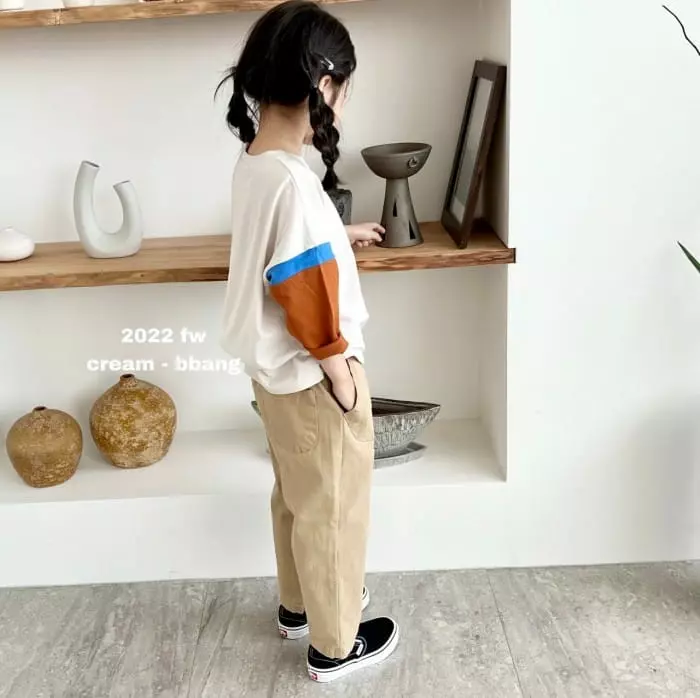 Cream Bbang - Korean Children Fashion - #toddlerclothing - Out Pocket Cotton Pants - 12