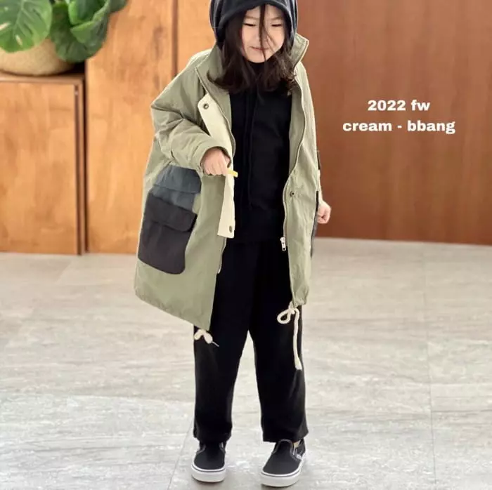 Cream Bbang - Korean Children Fashion - #toddlerclothing - Point Pocket Long Field Jacket - 10